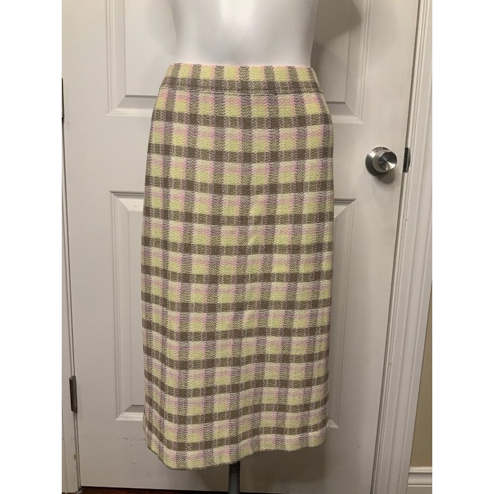 St. John Collection Sand Multi Knit Pencil Skirt NWT $365, Size 12